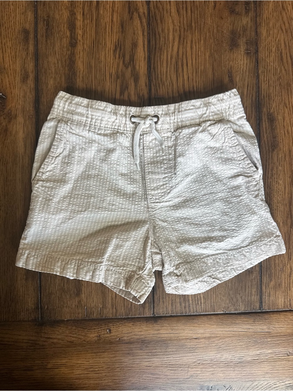 Carter's Light Cream Seersucker Drawstring Shorts